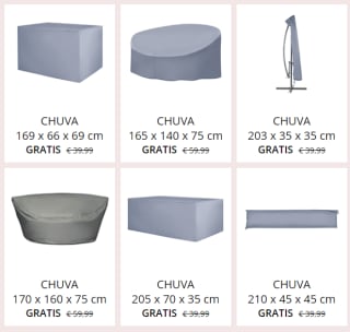 Gratis regenhoes bij besteding vanaf €175 bij Beliani