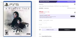 Juego PS5 A Plague Tale: Innocence por 19.8€ (Cuenta Nueva 11.72€)