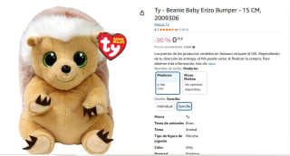 Peluche Ty - Beanie Baby Erizo Bumper - 15 CM por 0,78€