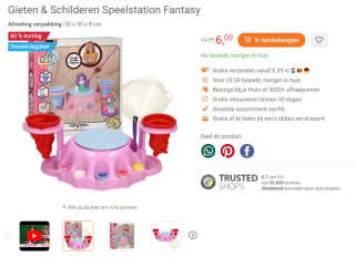 Gieten & Schilderen Speelstation Fantasy voor €6 bij Lobbes