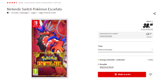 Videojuego Nintendo Switch Pokémon Púrpura o Escarlata por 38,69€