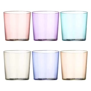 2 packs x6 Vasos de Colores y Transparentes de Vidrio por 11,98€
