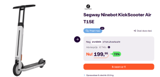 Elektrische Step Ninebot By Segway Kickscooter Air T15E voor €199,95 bij Ibood