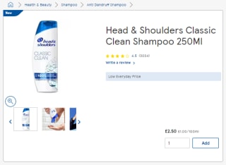 Earn a Head Shoulders classic shampoo from Tesco Sandhurst for £0.50