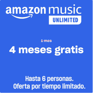 Amazon Music 4 meses Gratis Para miembros de Amazon Prime