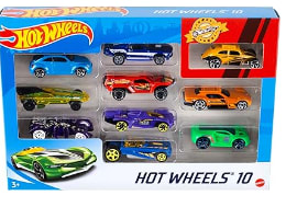 Coffret de 10 jouets de voitures Hot Wheels à 10,41€