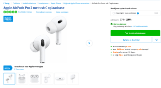 Apple AirPods Pro 2 met usb C oplaadcase voor 249 euro