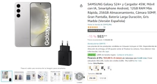 Samsung Galaxy S24+ 12GB/256GB + Cargador 45W + Tarjeta Regalo 200€ por 983,30€