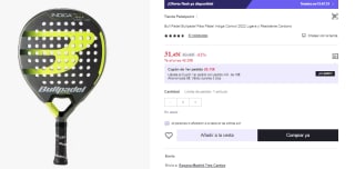 Pala de Pádel Bullpadel Indiga Control 2022 por 31.45€ (Cuenta Nueva 19.45€)