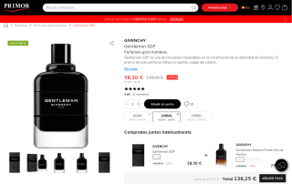 Eau de parfum Givenchy Gentleman para hombre 100ml por 58,30€