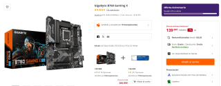 Placa base Gigabyte B760 Gaming X por 139,90€