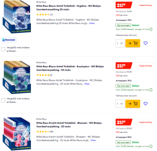 Witte Reus toiletblok voor €1,10 per stuk bij Bol.com