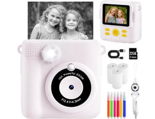 Camara CHRERNA Fotos Infantil Instantanea 2,4" HD Infantil Blanca por solo 18,49€36,99€