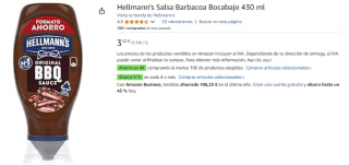 4 Botes de Hellmann's Salsa Barbacoa Bocabajo 430 ml por 8.62€