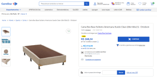 Base de Cama Box, modelo de Solteiro Americana em Suede da Ortobom - R$ 268,54