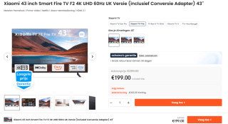 Xiaomi F2 Smart Fire TV 43 inch voor €199 bij Ochama
