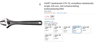 HAZET steeksleutel 279-10, voor €26,61 bij Amazon