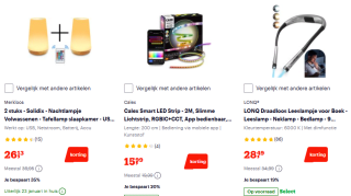 Tot 30% korting op verlichting van bv. EGLO, Calex en Philips bij Bol