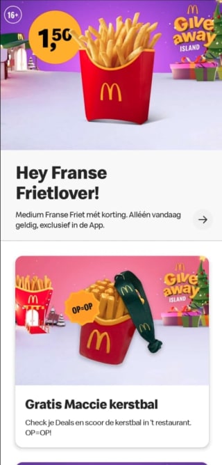 Gratis Maccie kerstbal af te halen op woensdag 18 december
