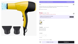 Secador de Pelo Iónico AC 2100W con Tecnología Cerámica+Termalina de Secado Rápido y Bajo Ruido por 9.45€