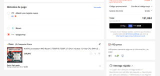 AMD Ryzen 5 7500F 3.7/5 GHz Box por 131,05€