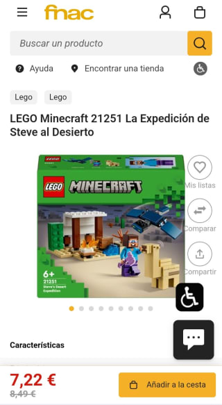 Lego Minecraft La Expedición de Steve al Desierto por 7,22€.