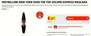 Maybelline New York Over The Top Volume Express Mascara voor €4,99 bij Kruidvat