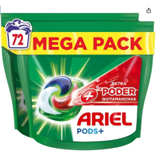 72 Capsulas de ARIEL PODS Todo en 1 Detergente Lavadora Liquido en Capsulas/Pastillas, Jabon Limpieza Profunda, Mas Poder Quitamanchas por 15.75€