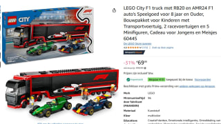 LEGO City F1 truck met RB20 en AMR24 F1® auto's voor €59 dmv code bij Amazon