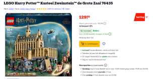 LEGO Harry Potter™ Kasteel Zweinstein™ de Grote Zaal voor €129,99 bij Bol