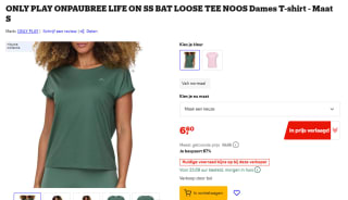 Only Play Onpaubree sport t-shirt voor €6,60 bij Bol