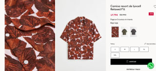 Camisa resort de lyocell Relaxed Fit por $7.794