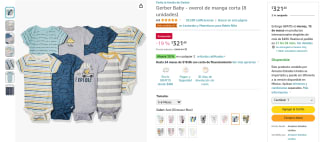8 Overol Pañaleros Gerber para Bebé 3 a 6 meses por $321 en Amazon