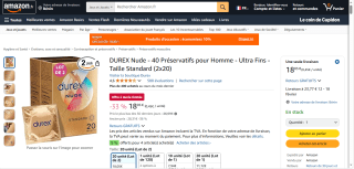Lot de 40 préservatifs Durex Nude à 18,05€