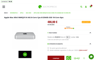 Apple Mac Mini MMFJ3Y/A M2 por 486€