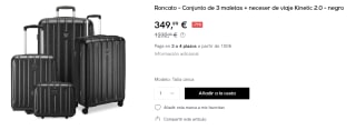Conjunto de 3 maletas + neceser de viaje Roncato Kinetic 2.0 por 349.99€