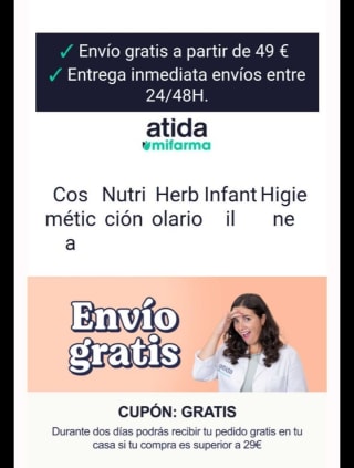 Envío Gratis desde Atida Mifarma.