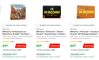 Diverse 999 Games met hoge korting met Bol select