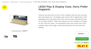 Lego - Vitrine Harry Potter Hogwarts - Kunststof - voor €36,59 bij Proshop