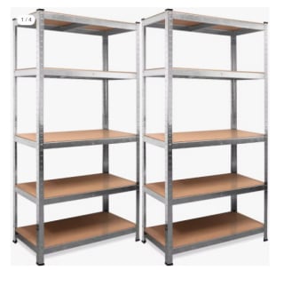 Set de 2 Estanterias Metalicas Galvanizadas 875kg 5 Baldas por 33.71€