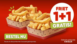 1+1 gratis op friet bij Kwalitaria