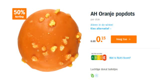 Oranje popdots voor €0,15 bij de AH