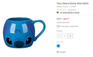 Taza Clásica Disney Store Stitch por $424 en Liverpool