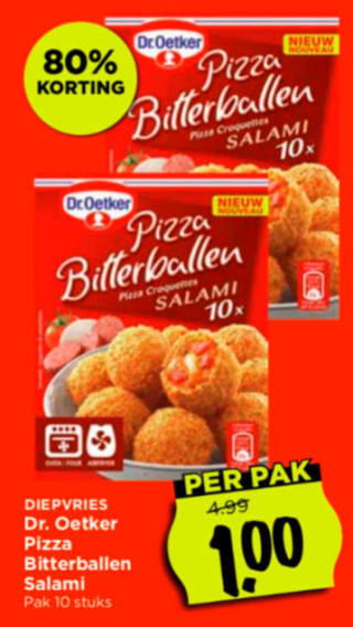 Dr Oetker Pizza bitterballen salami voor €1 bij Vomar