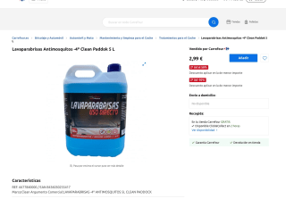 2 Lavaparabrisas Antimosquitos -4º Clean Paddok 5 L. 2'24€/ud por 4,49€