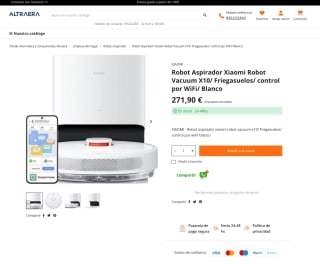 Robot Aspirador Xiaomi Robot Vacuum X10 Friegasuelos WiFi Blanco por 271,90€