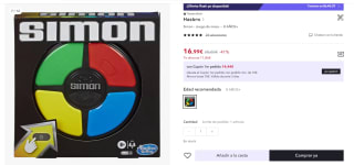 Juego de mesa Simón por 16,99€ (10,19€ nuevo usuario)