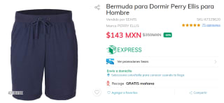 Bermuda Perry Ellis Hombre a $143 en Sears