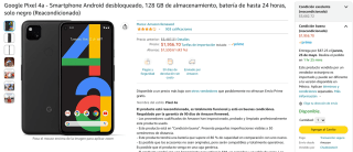 Google Pixel 4a 128GB Reacondicionado por $1,957 en Amazon
