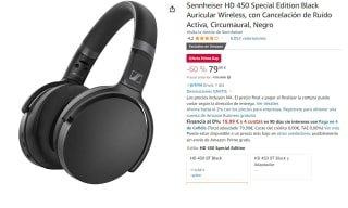 Auriculares inalámbricos - Sennheiser HD 450BT, De diadema, Bluetooth 5.0, Hasta 30 horas, Smart Control por 79.99€